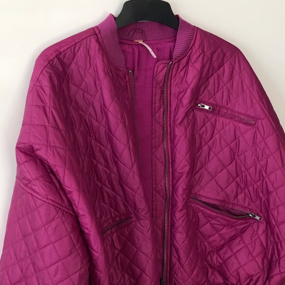 Free People Quilted Bomber Jacket NWOT - Picture 7 of 7